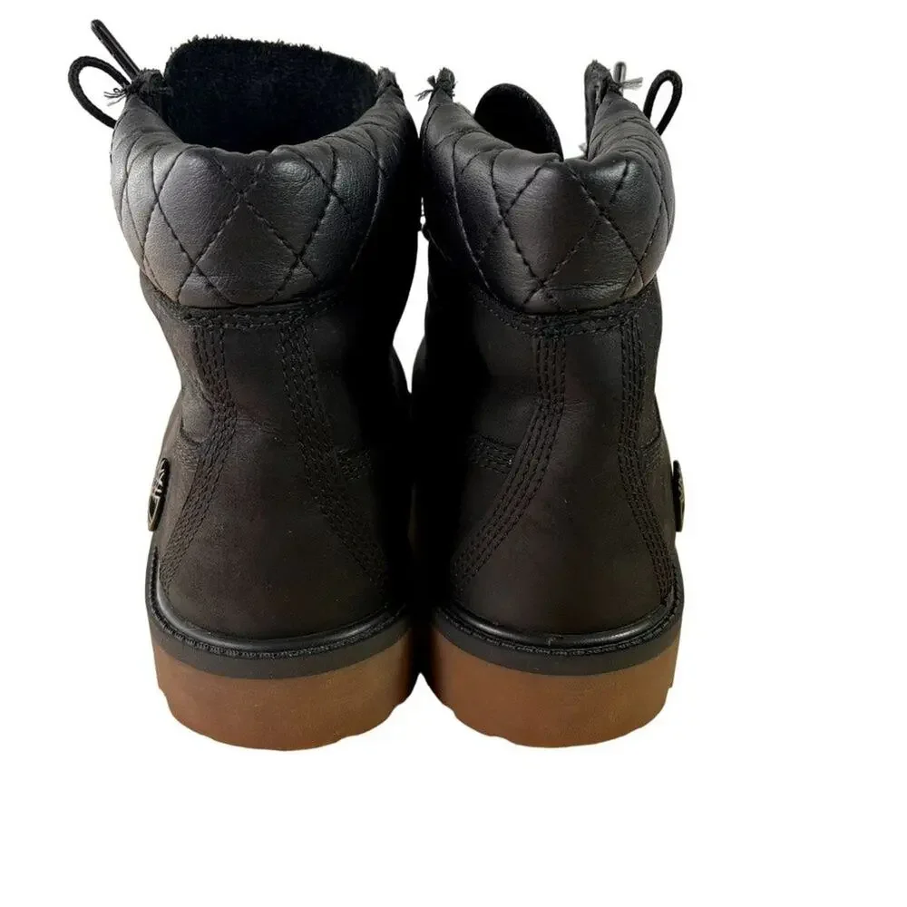 Timberland Boots Boys 6 Inch Premium Black Nubuck Primaloft 200 Grams